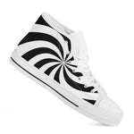 Swirl Optical Illusion Print White High Top Shoes