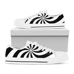 Swirl Optical Illusion Print White Low Top Shoes