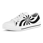 Swirl Optical Illusion Print White Low Top Shoes