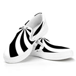 Swirl Optical Illusion Print White Slip On Shoes