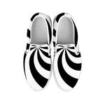 Swirl Optical Illusion Print White Slip On Shoes