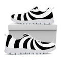 Swirl Optical Illusion Print White Running Shoes