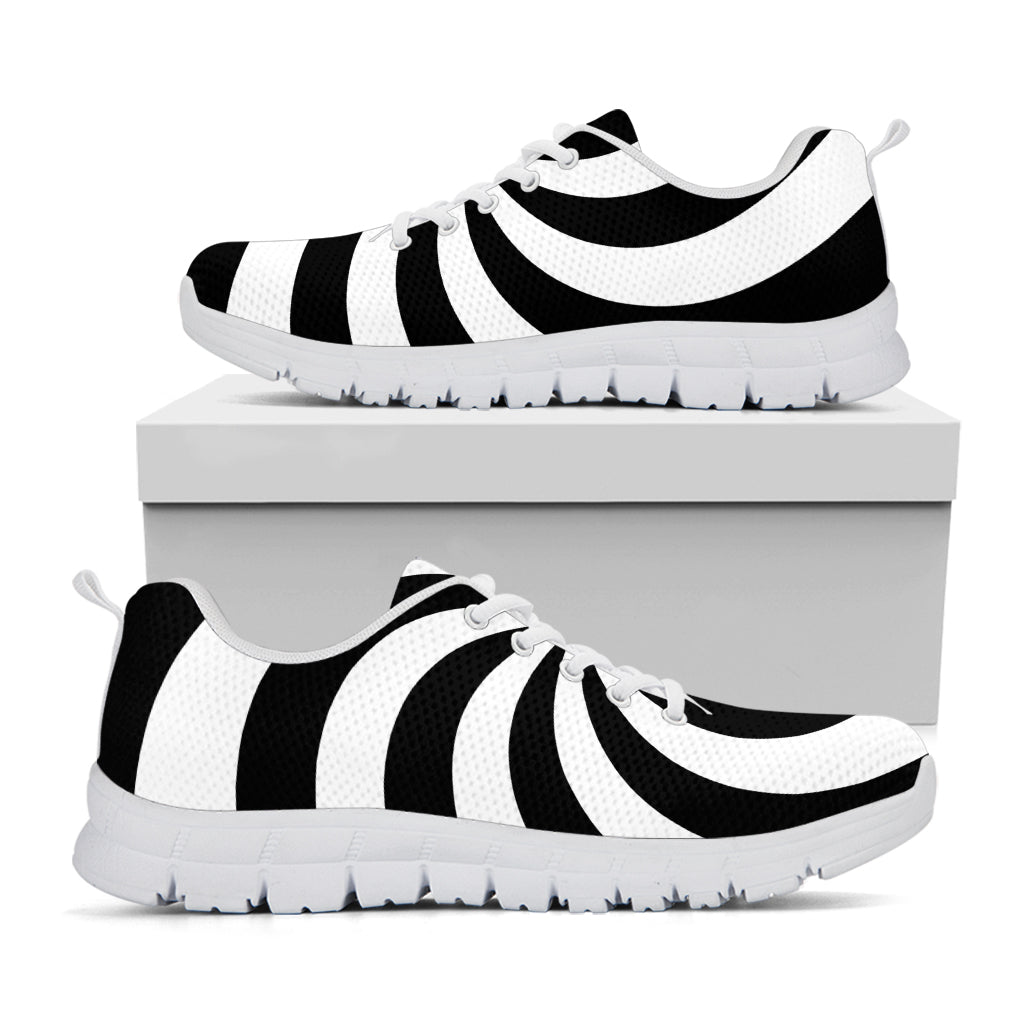 Swirl Optical Illusion Print White Sneakers