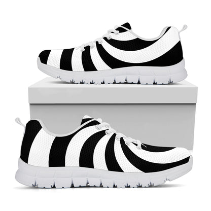 Swirl Optical Illusion Print White Sneakers