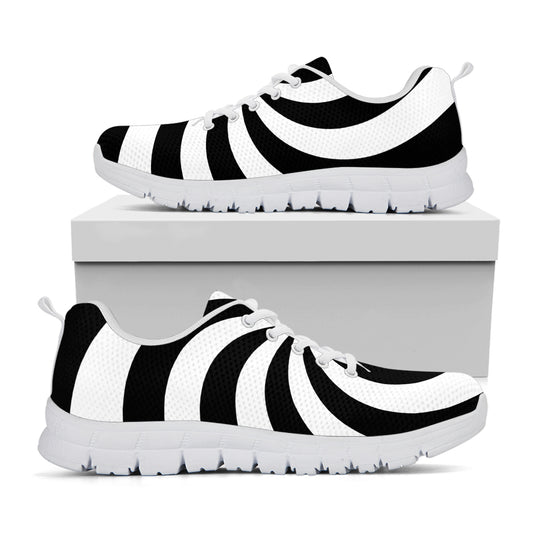 Swirl Optical Illusion Print White Sneakers
