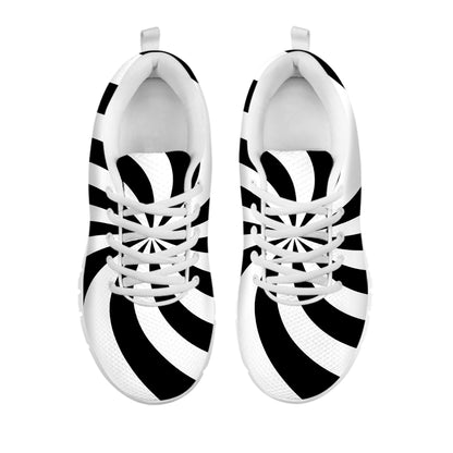Swirl Optical Illusion Print White Sneakers