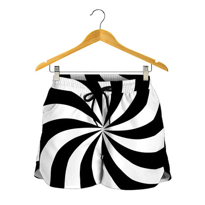 Swirl Optical Illusion Print Women's Shorts