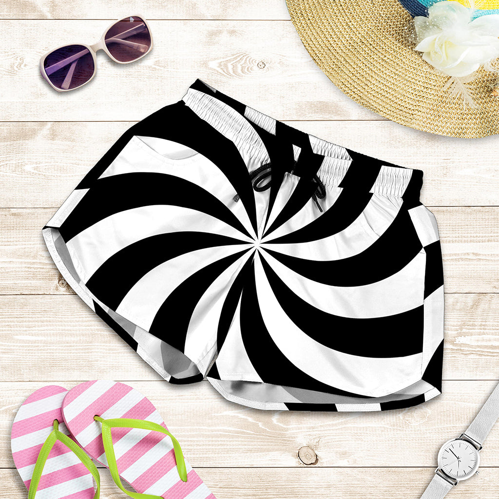 Swirl Optical Illusion Print Women's Shorts