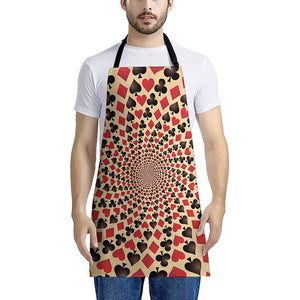 Swirl Playing Card Suits Print Apron