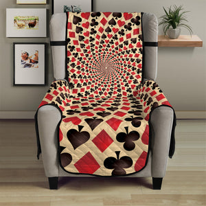 Swirl Playing Card Suits Print Armchair Protector