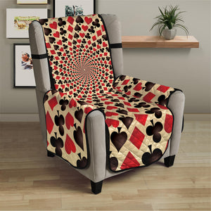 Swirl Playing Card Suits Print Armchair Protector