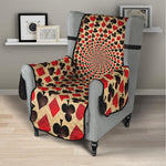 Swirl Playing Card Suits Print Armchair Protector