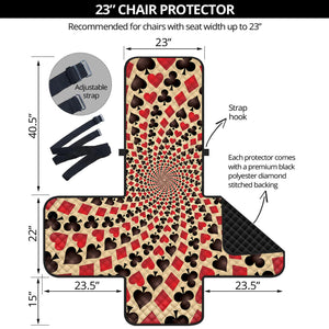 Swirl Playing Card Suits Print Armchair Protector