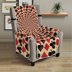 Swirl Playing Card Suits Print Armchair Protector