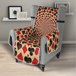 Swirl Playing Card Suits Print Armchair Protector