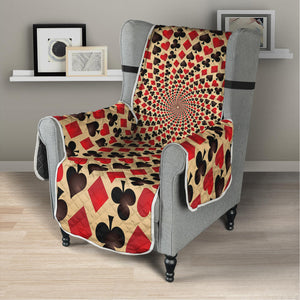 Swirl Playing Card Suits Print Armchair Protector