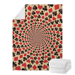 Swirl Playing Card Suits Print Blanket