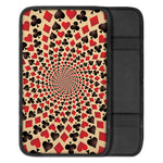 Swirl Playing Card Suits Print Car Center Console Cover