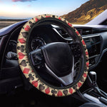 Swirl Playing Card Suits Print Car Steering Wheel Cover