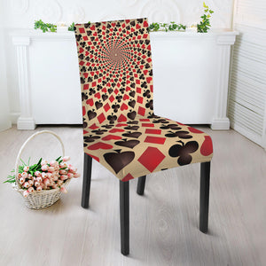 Swirl Playing Card Suits Print Dining Chair Slipcover