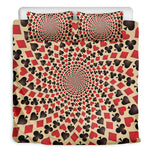 Swirl Playing Card Suits Print Duvet Cover Bedding Set