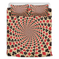 Swirl Playing Card Suits Print Duvet Cover Bedding Set