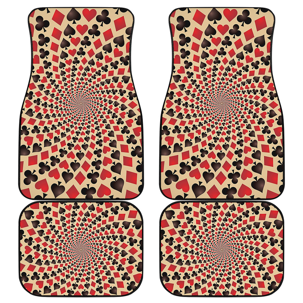 Swirl Playing Card Suits Print Front and Back Car Floor Mats