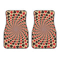 Swirl Playing Card Suits Print Front Car Floor Mats