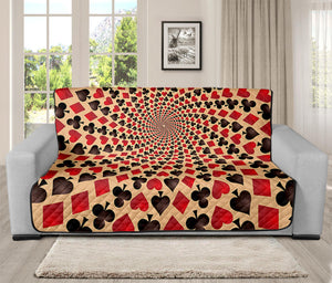 Swirl Playing Card Suits Print Futon Protector