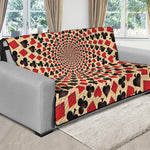 Swirl Playing Card Suits Print Futon Protector