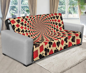 Swirl Playing Card Suits Print Futon Protector