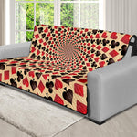 Swirl Playing Card Suits Print Futon Protector