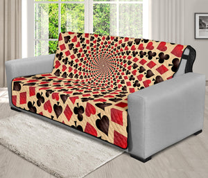 Swirl Playing Card Suits Print Futon Protector