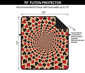 Swirl Playing Card Suits Print Futon Protector