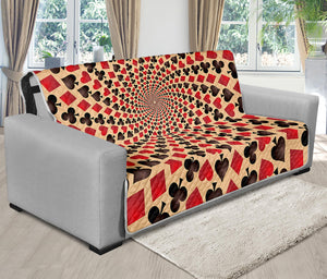 Swirl Playing Card Suits Print Futon Protector