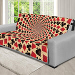 Swirl Playing Card Suits Print Futon Protector