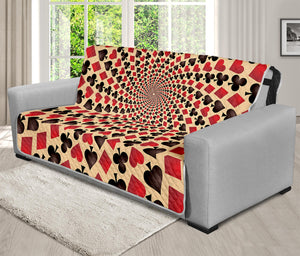 Swirl Playing Card Suits Print Futon Protector