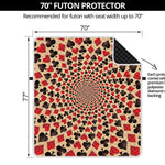 Swirl Playing Card Suits Print Futon Protector