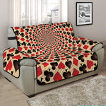 Swirl Playing Card Suits Print Half Sofa Protector