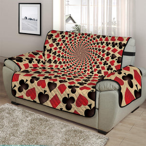 Swirl Playing Card Suits Print Half Sofa Protector