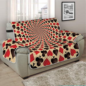 Swirl Playing Card Suits Print Half Sofa Protector