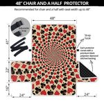 Swirl Playing Card Suits Print Half Sofa Protector