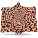 Swirl Playing Card Suits Print Hooded Blanket