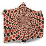 Swirl Playing Card Suits Print Hooded Blanket