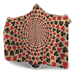 Swirl Playing Card Suits Print Hooded Blanket