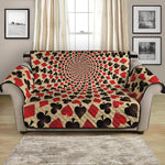 Swirl Playing Card Suits Print Loveseat Protector