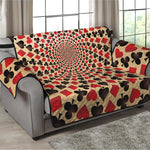 Swirl Playing Card Suits Print Loveseat Protector