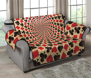 Swirl Playing Card Suits Print Loveseat Protector