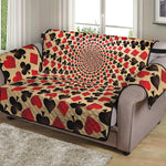 Swirl Playing Card Suits Print Loveseat Protector