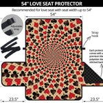 Swirl Playing Card Suits Print Loveseat Protector